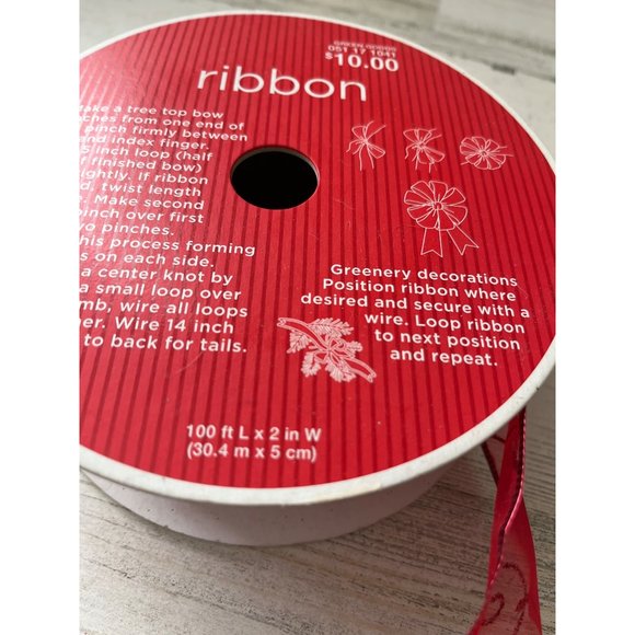 Roll of 100’x2” red nylon ribbon - Picture 4 of 5